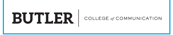 BUTLER COLLEGE of COMMUNICATION wordmark, black variant, cell 63