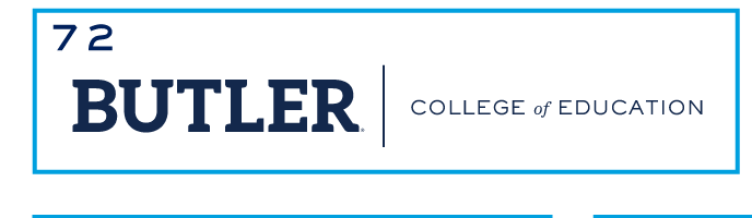 BUTLER COLLEGE of EDUCATION horizontal, blue/white variant, cell 72