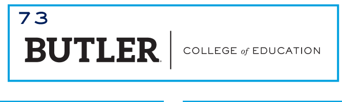 BUTLER COLLEGE of EDUCATION horizontal, black/white variant, cell 73