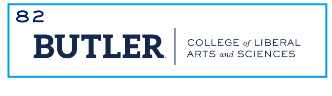BUTLER COLLEGE of LIBERAL ARTS and SCIENCES horizontal, blue/white variant, cell 82