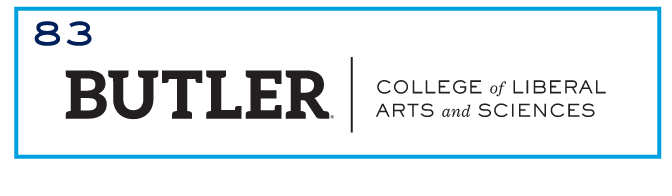 BUTLER COLLEGE of LIBERAL ARTS and SCIENCES horizontal, black/white variant, cell 83