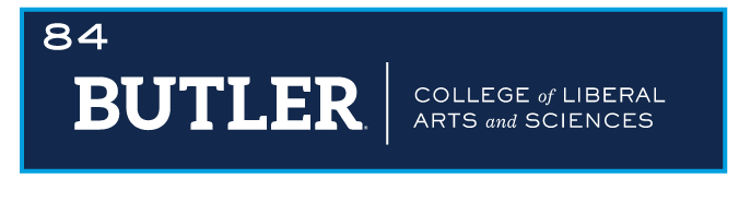 BUTLER COLLEGE of LIBERAL ARTS and SCIENCES horizontal, white/blue variant, cell 84