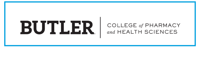 BUTLER COLLEGE of PHARMACY and HEALTH SCIENCES horizontal, black/white variant, cell 93