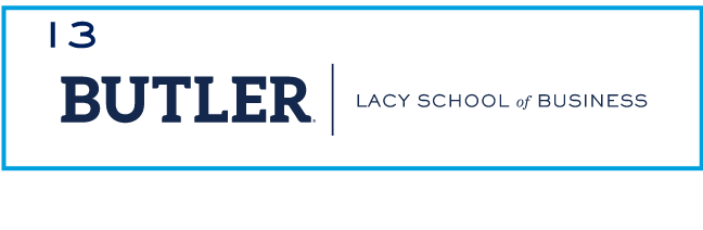 BUTLER LACY SCHOOL of BUSINESS horizontal, navy/white variant, cell 113