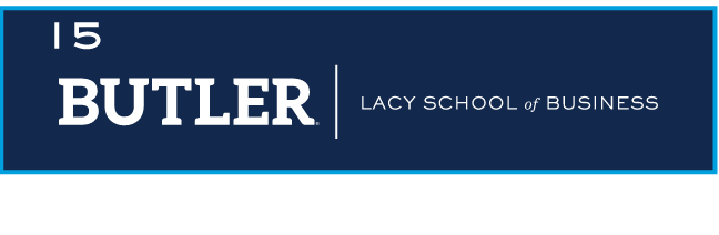 BUTLER LACY SCHOOL of BUSINESS horizontal, white/navy variant, cell 115