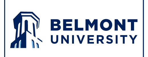 Belmont University primary logo horizontal, navy variant, cell 5
