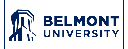 Belmont University primary logo horizontal, navy variant, cell 6