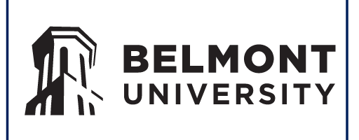 Belmont University primary logo horizontal, black variant, cell 7