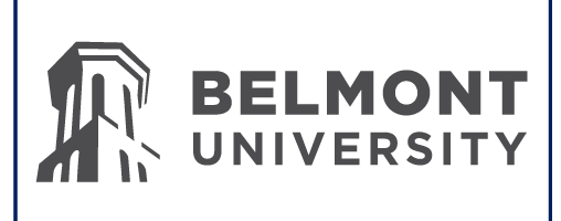 Belmont University primary logo horizontal, grey variant, cell 8