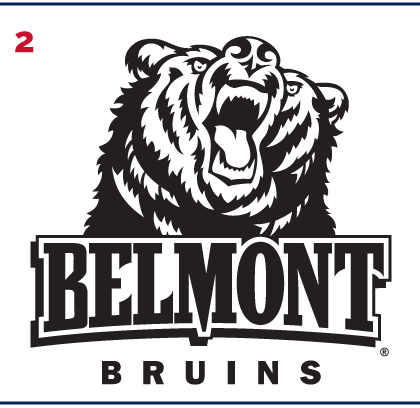 Belmont Bruins athletic logo full, black variant, cell 12