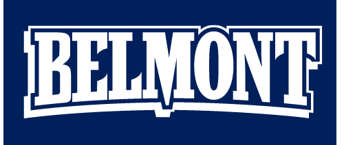 BELMONT wordmark, reverse on navy variant, cell 21