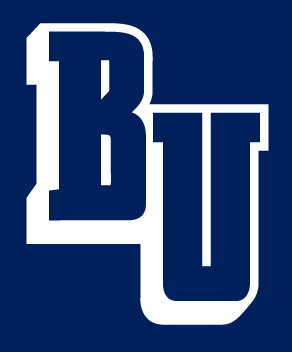 BU wordmark, reverse on navy variant, cell 31