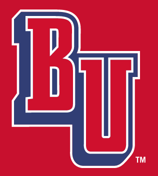 BU wordmark, reverse on red variant, cell 33