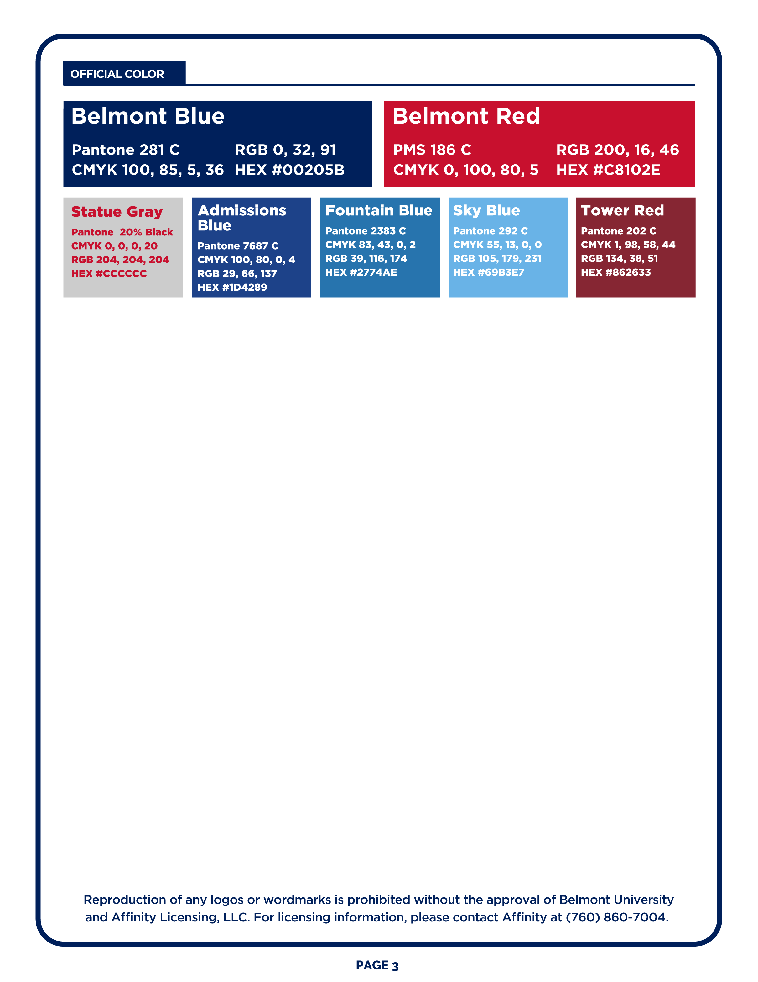 Full Page Guideline Sheet, Standard variant