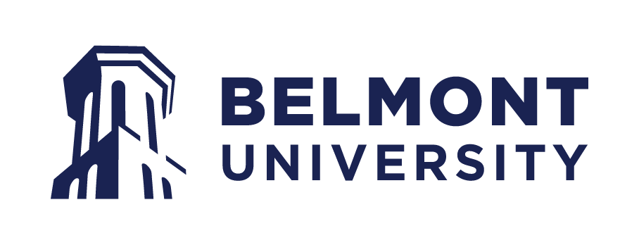 Belmont University Logo, Color Variations, Horizontal Logo, Navy on White variant