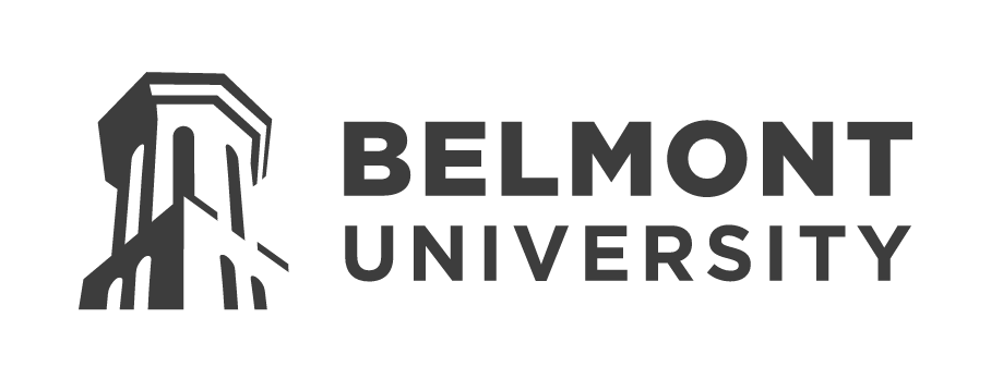 Belmont University Logo, Color Variations, Horizontal Logo, Black on White variant