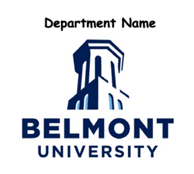 Belmont University logo, incorrect department name addition variant