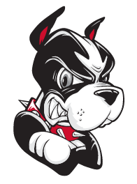 mascot head, black and red on white variant, cell 104