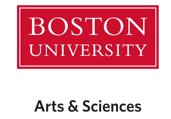 Boston University Arts & Sciences logo, red box with white text variant, cell 204