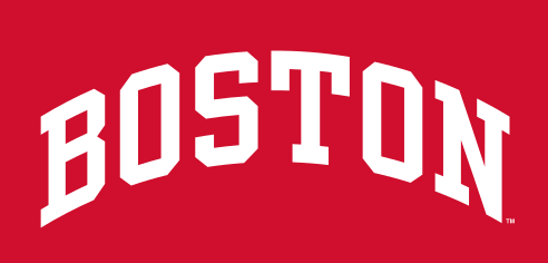BOSTON wordmark, white on red variant, cell 105