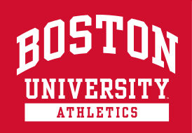 BOSTON UNIVERSITY ATHLETICS wordmark, white on red variant, cell 107
