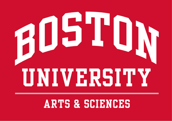 Boston University wordmark, white variant
