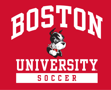 Boston University mascot wordmark, white/black/red variant