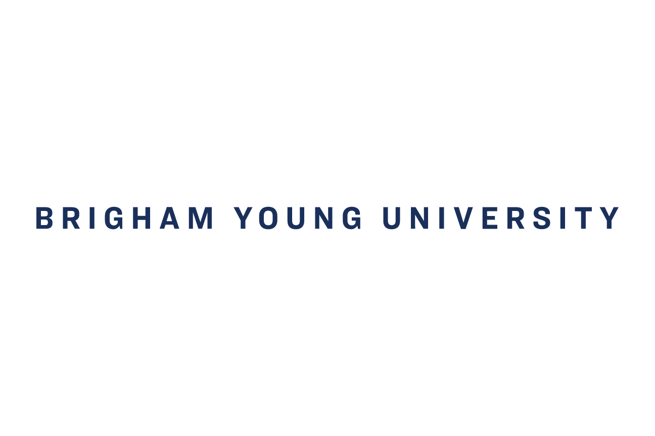 Brigham Young University wordmark, navy horizontal variant, cell 28