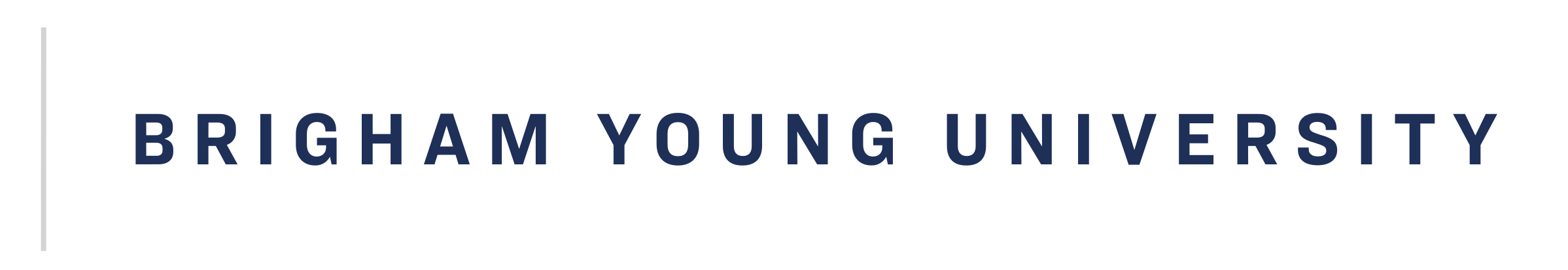 Brigham Young University wordmark, navy horizontal variant, cell 28