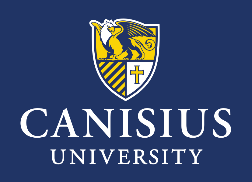 Canisius University logo, full color on blue variant, cell 11