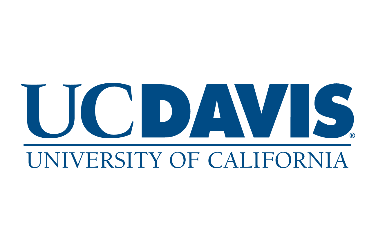 UC Davis secondary wordmark, blue/gold on white variant, cell 11