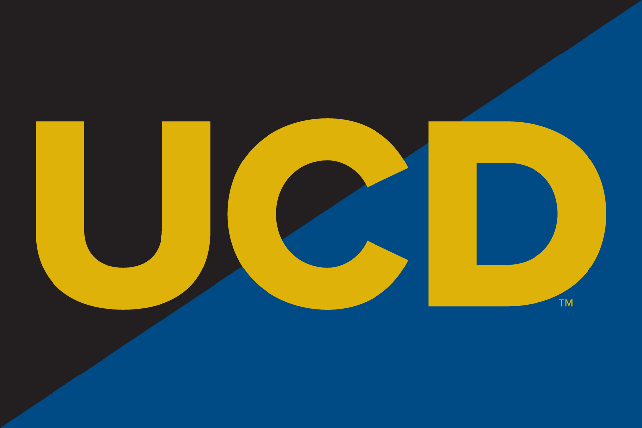 UCD lettermark, gold on blue variant, cell 17
