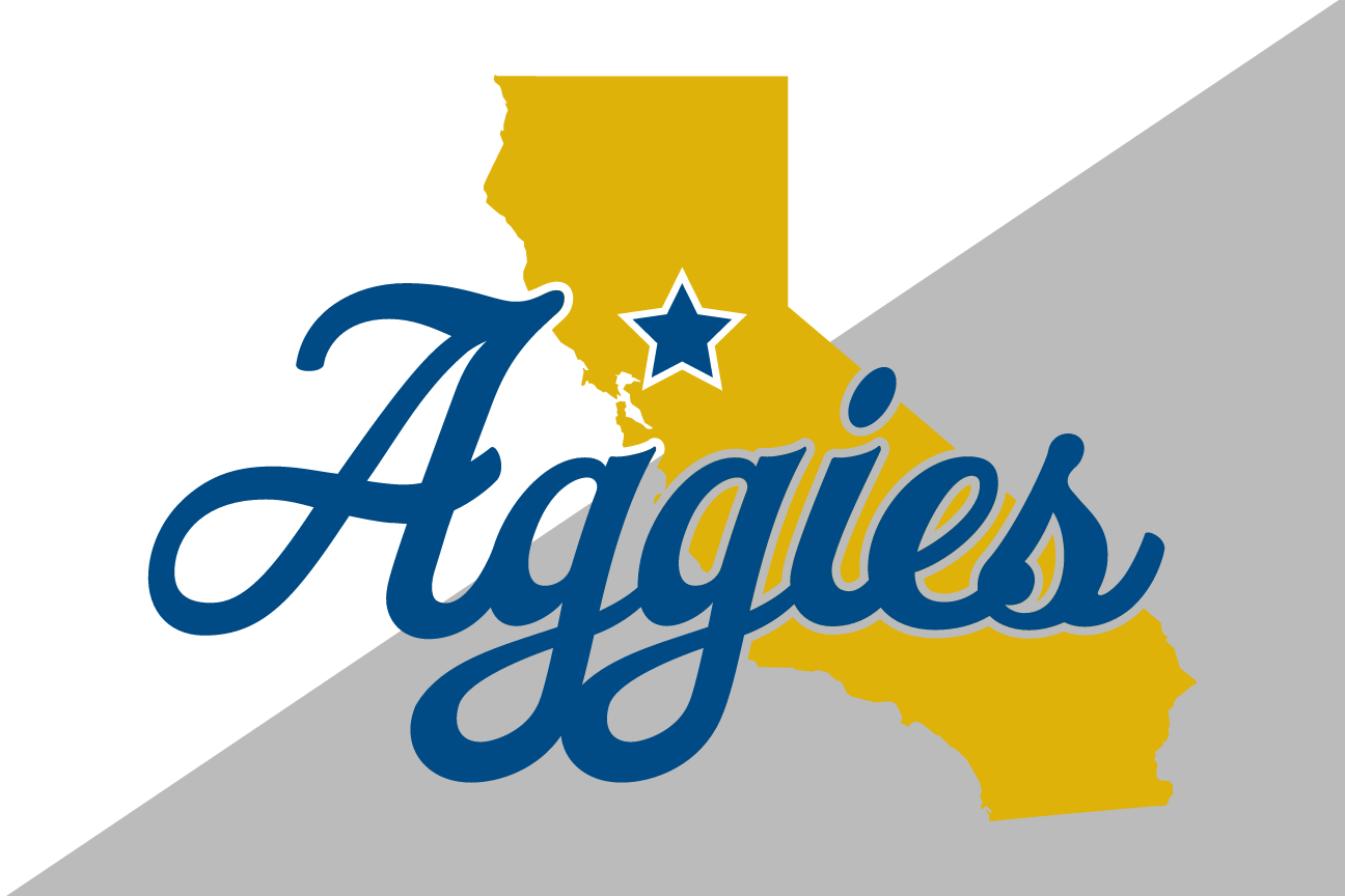 Aggies map mark, blue/gold on white variant, cell 33