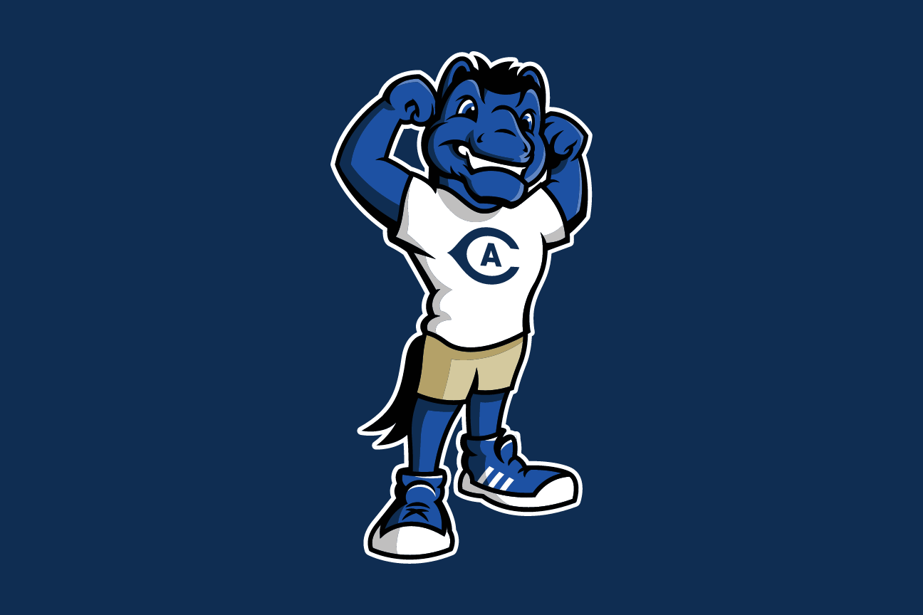 mascot, forward facing on navy variant, cell 55
