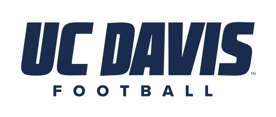 UC DAVIS FOOTBALL lockup, blue variant, cell 52