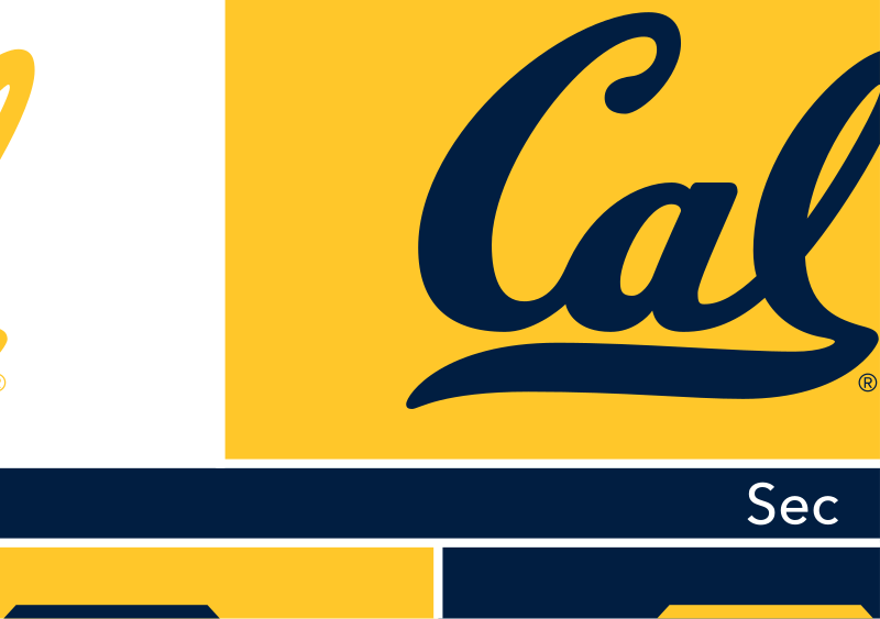 Cal script, navy on gold variant, cell 3