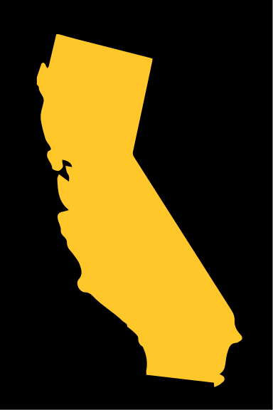 California state outline, gold variant, cell 28