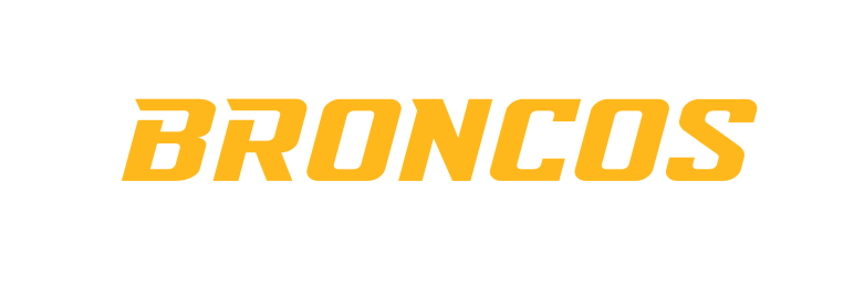 Broncos wordmark, slanted gold variant, cell 31