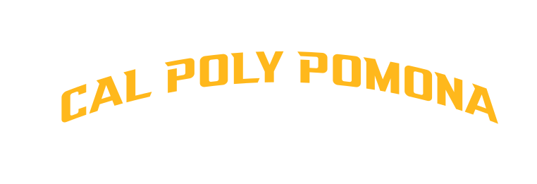 Cal Poly Pomona wordmark, arched gold variant, cell 49