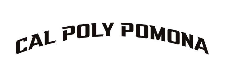 Cal Poly Pomona wordmark, arched black variant, cell 53
