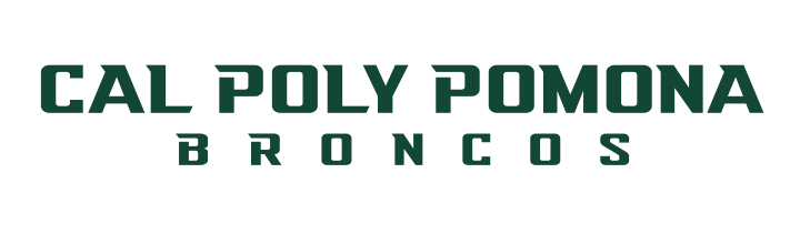 CAL POLY POMONA BRONCOS wordmark, horizontal green variant, cell 69