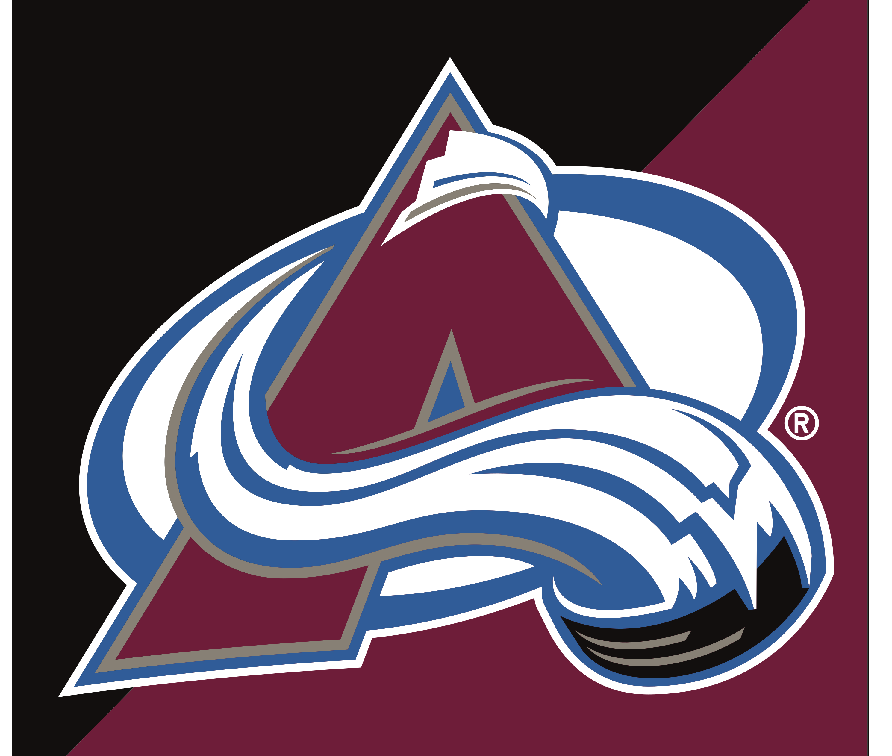 Colorado Avalanche primary logo, full color with R variant