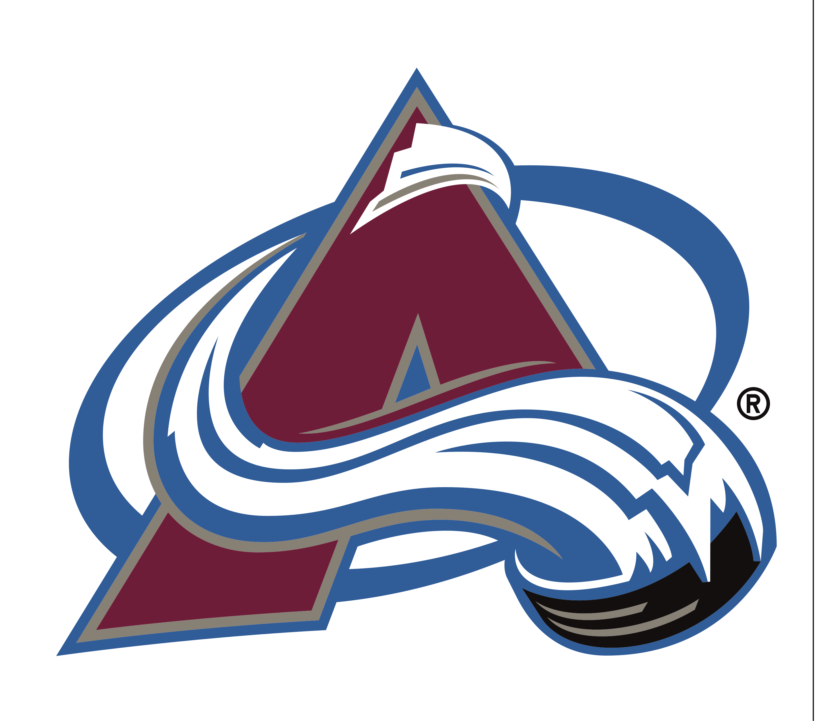 Colorado Avalanche primary logo, full color with R variant