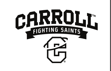 Carroll Fighting Saints wordmark with 'C' lettermark, black/white variant, cell 11