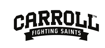 Carroll Fighting Saints wordmark, black/white variant, cell 23