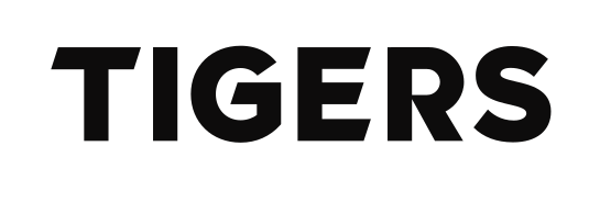 athletic wordmark, TIGERS black on white variant, cell 10