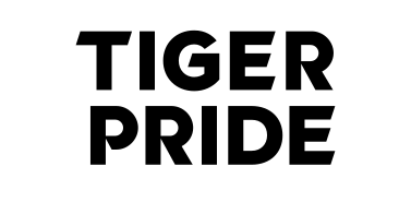 athletic wordmark, TIGER PRIDE black on white variant, cell 16