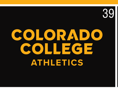 Colorado College Athletics, gold wordmark on black variant, cell 39