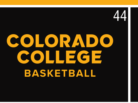 Colorado College Basketball, gold wordmark on black variant, cell 44