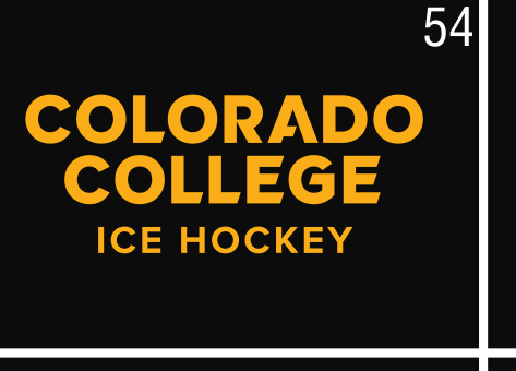 Colorado College Ice Hockey, gold wordmark on black variant, cell 54